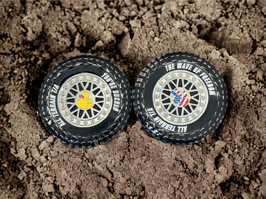 You’re Ducked The Wave of Freedom Red White Blue American Jeep Mud Tire Duck Challenge Coin All Terrain JL Wrangler Rubicon Sahara Off Road Unique Custom