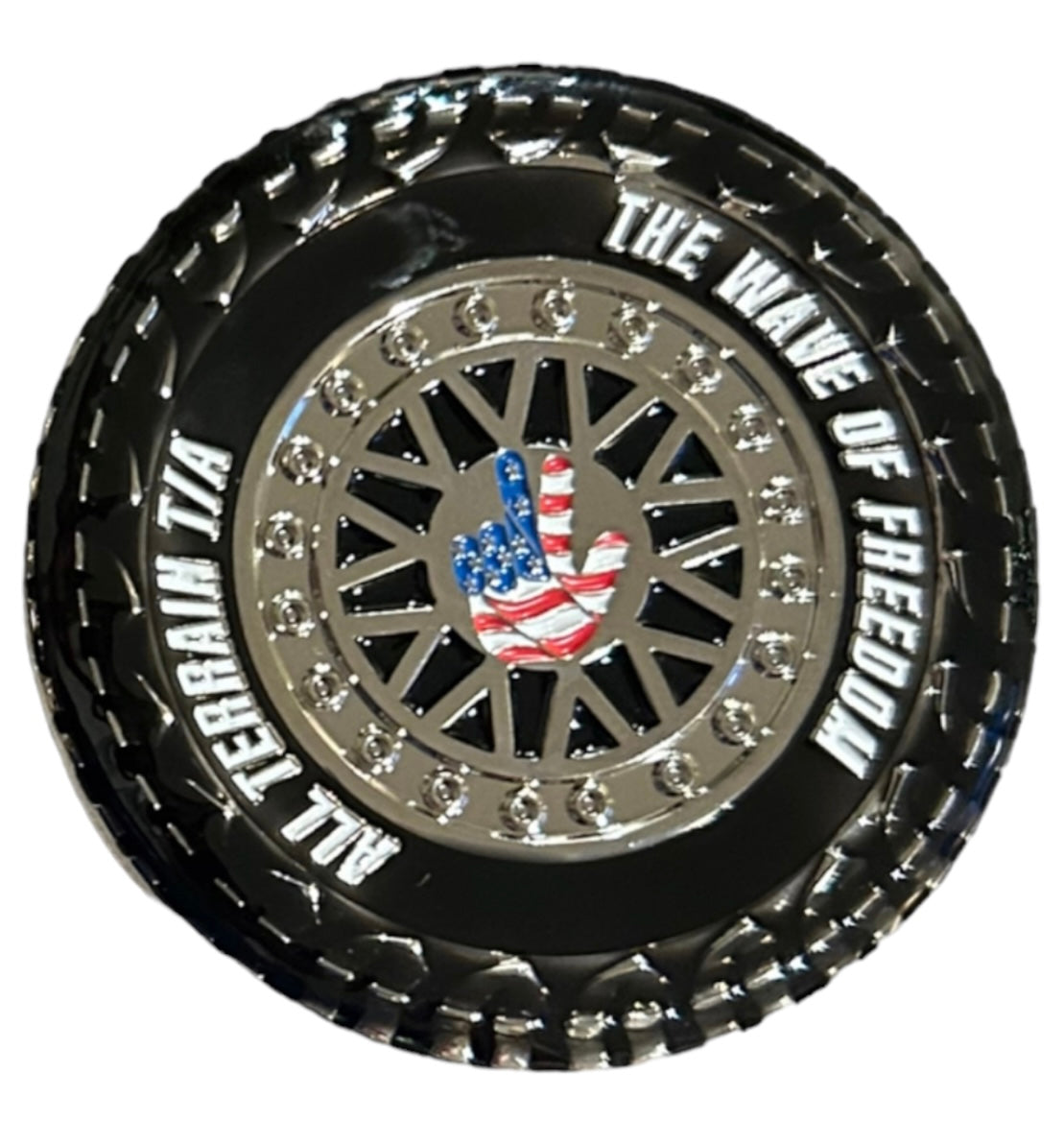 You’re Ducked The Wave of Freedom Red White Blue American Jeep Mud Tire Duck Challenge Coin All Terrain JL Wrangler Rubicon Sahara Off Road Unique Custom