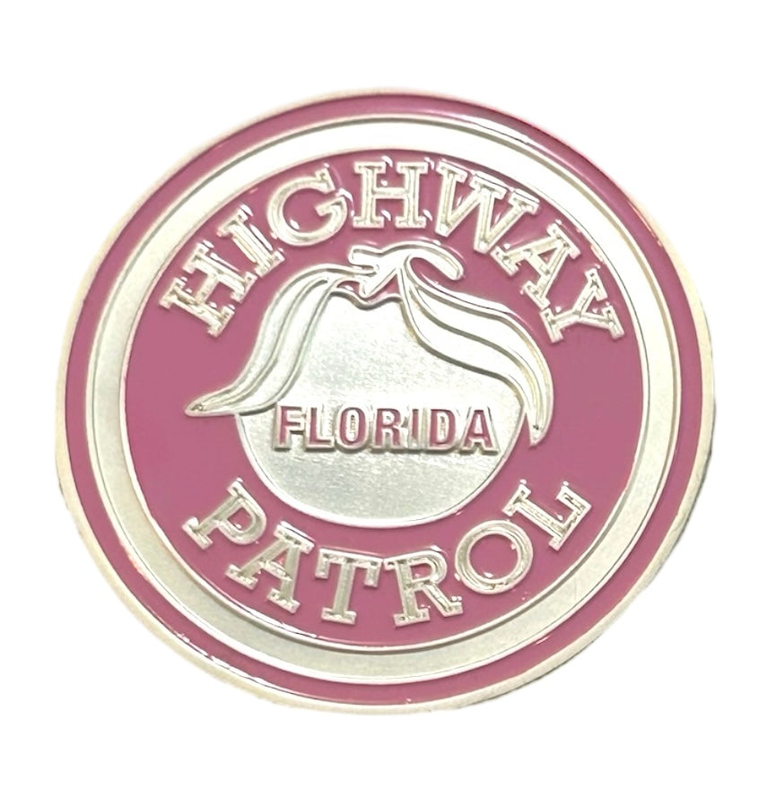 Florida Highway Patrol Pink Breast Cancer Awareness Door Seal & Patch Challenge Coin