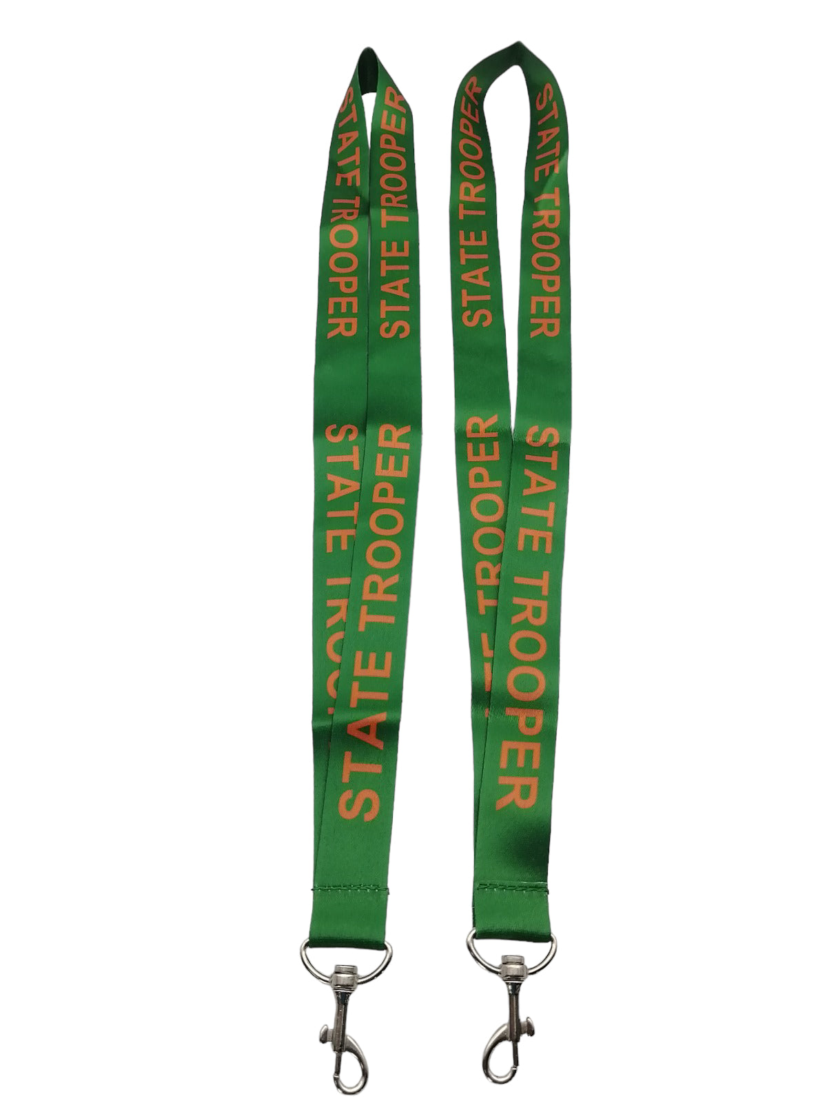 Lot of 5 Orange & Green State Trooper Lanyards with Dog Leash Style Clips