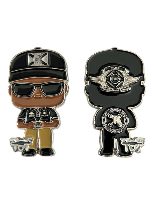 Florida Highway Patrol Funko Pop Mini Drone Pilot Trooper Challenge Coin Big Head UAV UAS Flight Aircraft Version 2