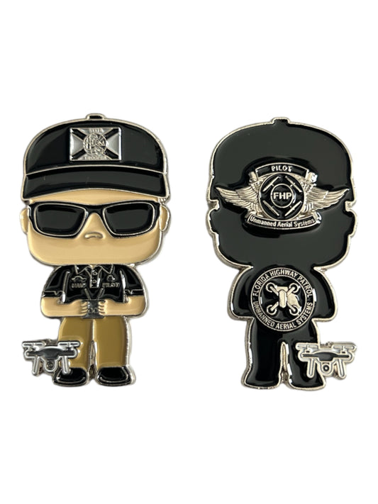 Florida Highway Patrol Funko Pop Mini Drone Pilot Trooper Challenge Coin Big Head UAV UAS Flight Aircraft Version 1