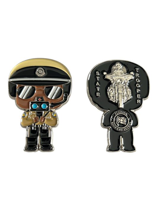 Florida Highway Patrol Funko Pop Mini Motor Trooper Challenge Coin Big Head Motorcycle Version 2