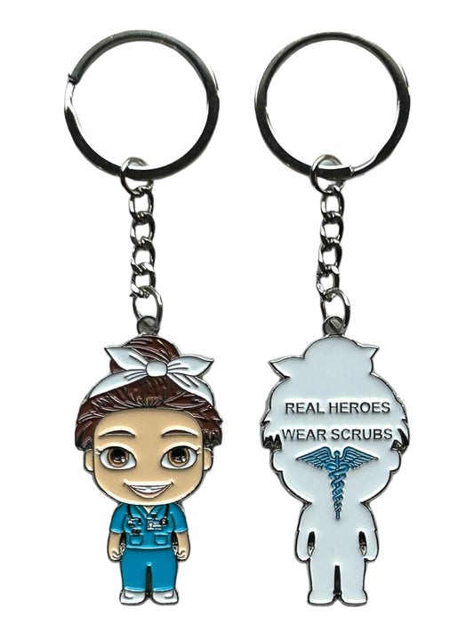 Real Heroes Wear Scrubs Funko Pop Mini Nurse Keychain Doctor Therapist Hospital