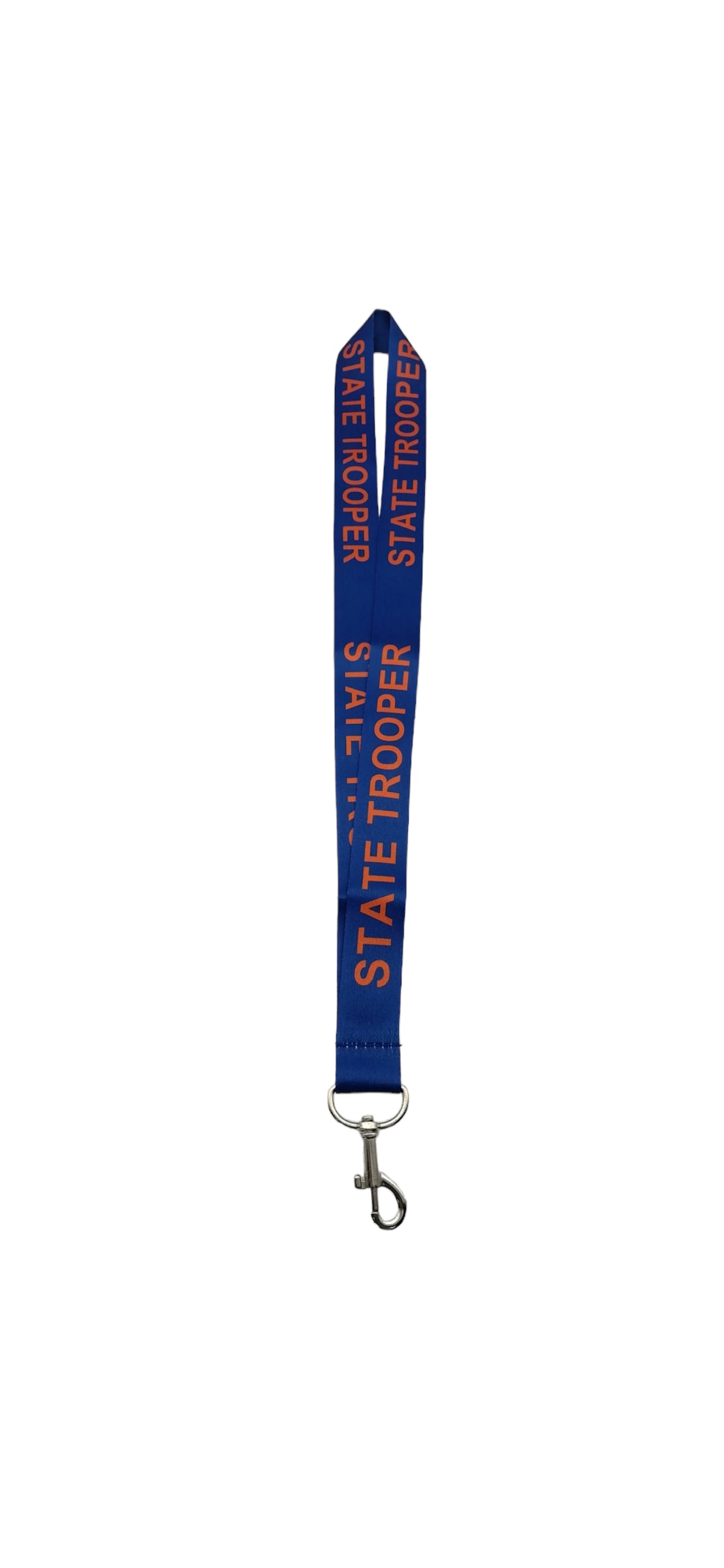 State Trooper Orange & Blue Lanyard with Dog Leash Style Clip